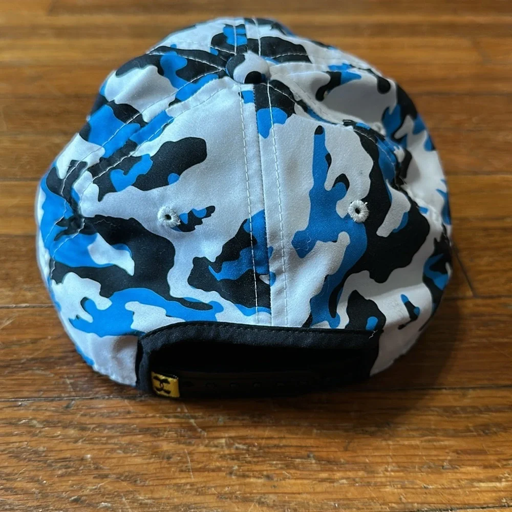 Under Armour Blue and Black Camo Cap with Yellow Patch, Youth One Size